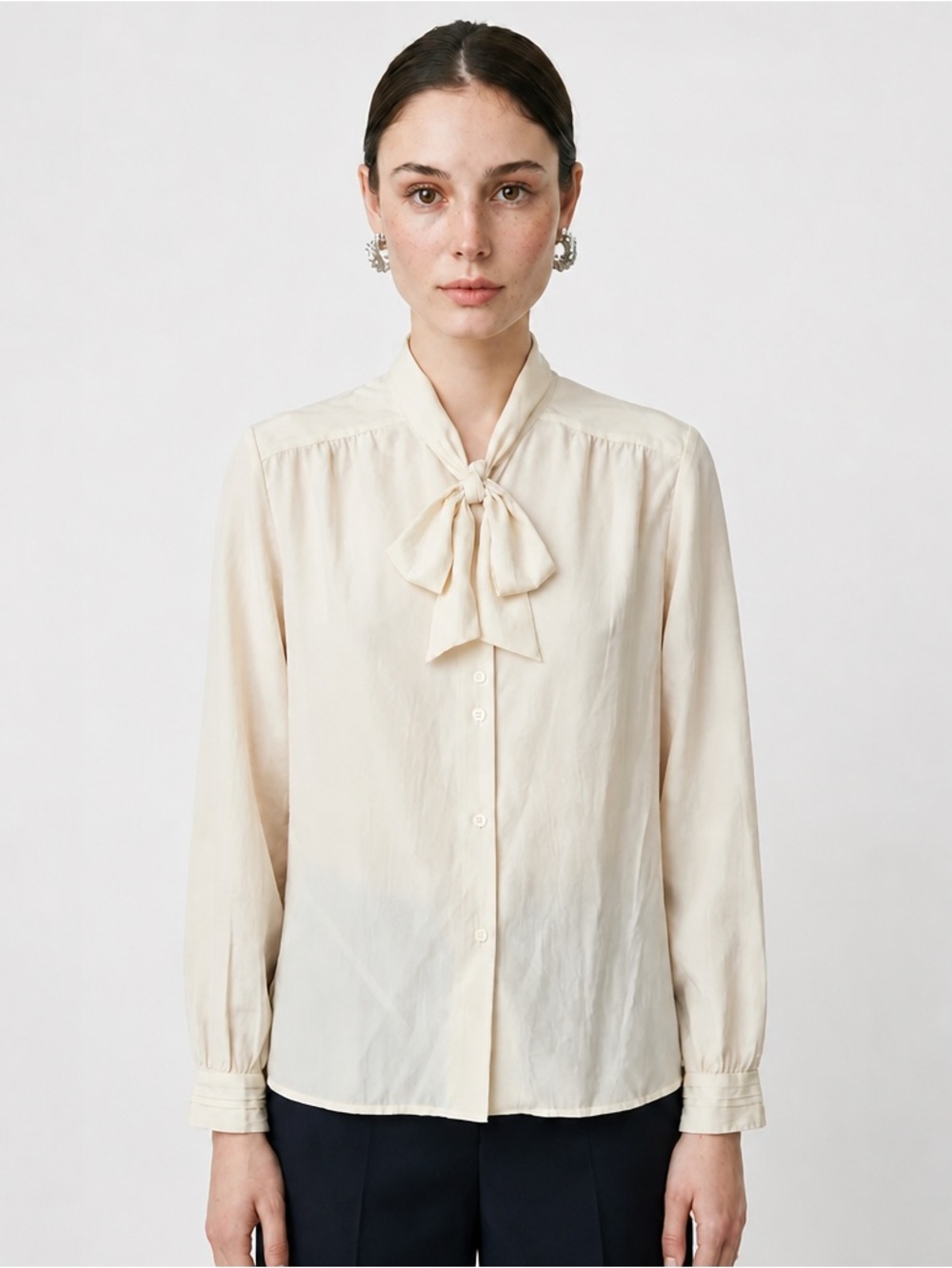 Vintage 80s bow tie blouse